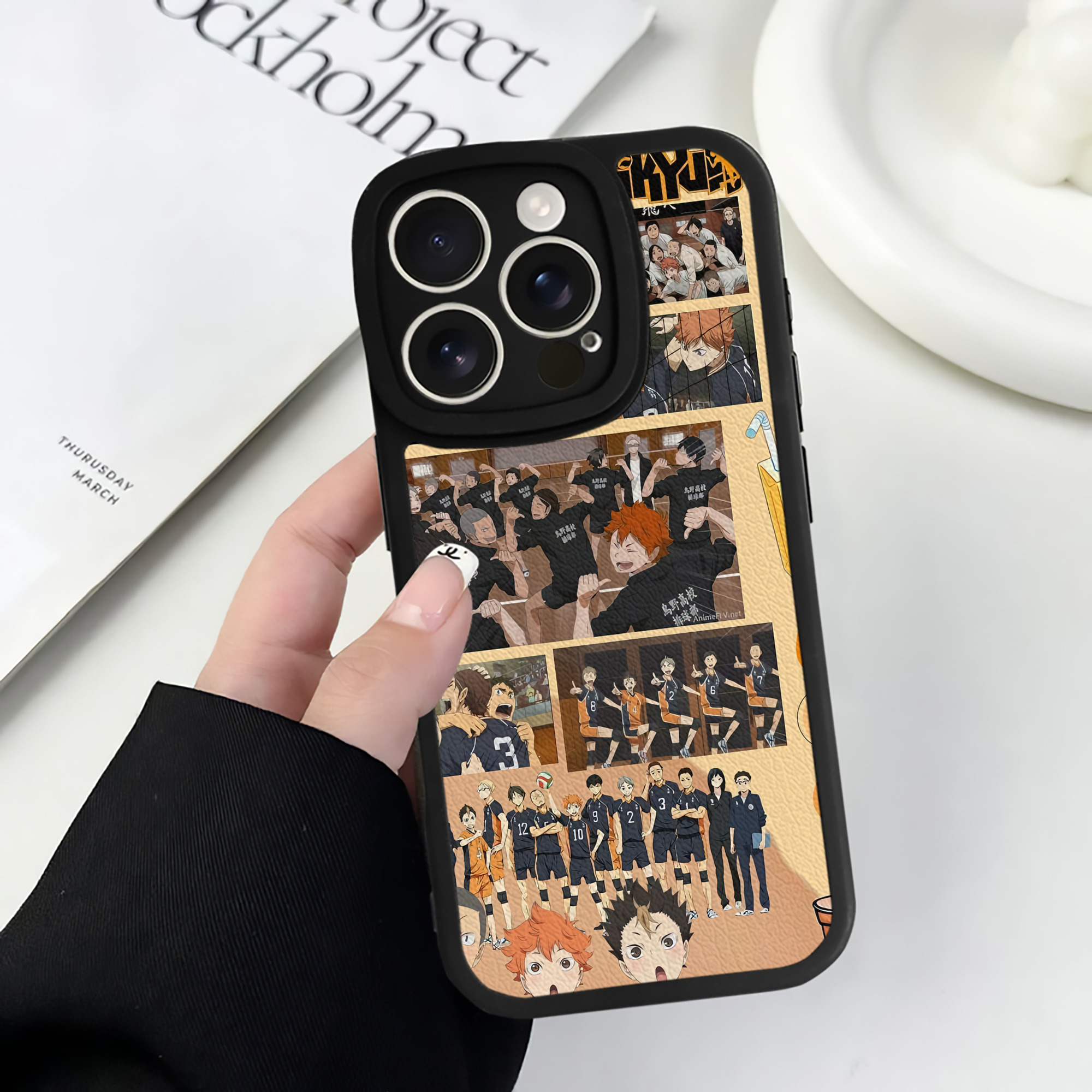 （画像用） ハイキュー!! Haikyu!! 【iPhone 16シリーズ対応】シリコンスマホケース（レザー調） 材質：シリコン